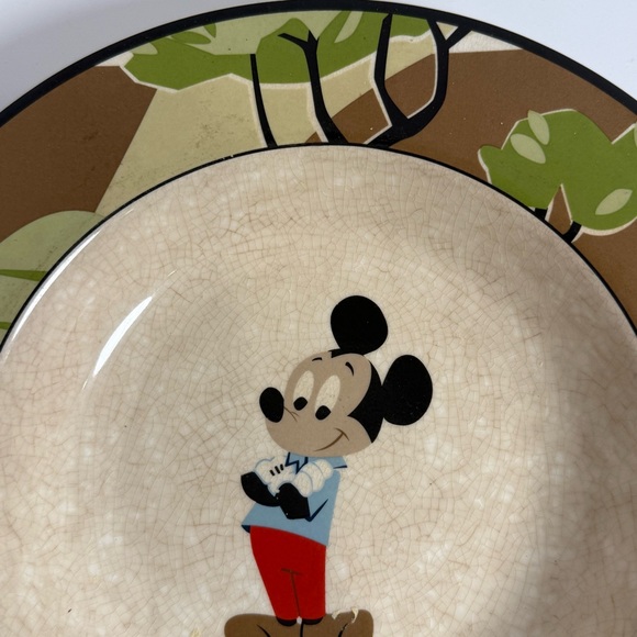 Disney Direct Abstract Design Characters Soup Rim Bowls Plate Mickey Vintage - Picture 5 of 7